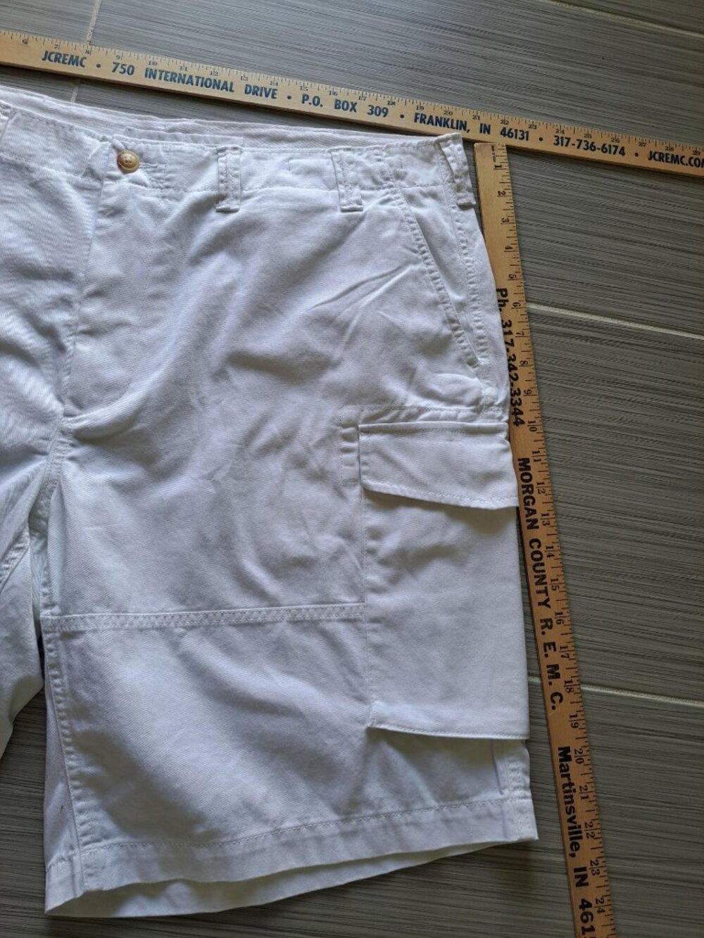 Polo Ralph Lauren Size 40 White Relaxed Fit Cargo Shorts Cotton Pony Logo Beach - Picture 12 of 15